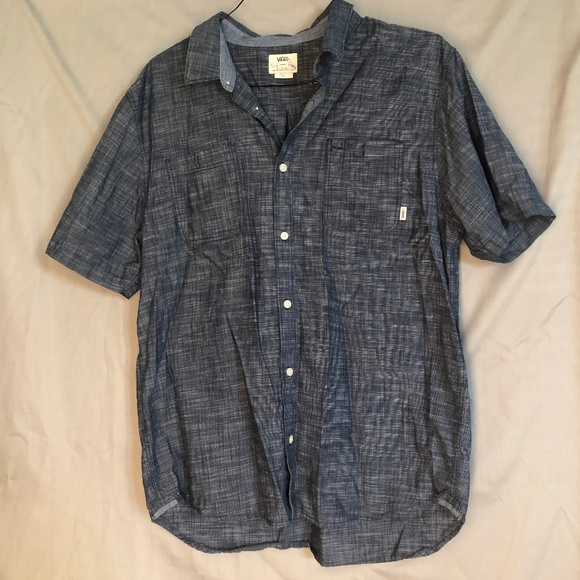 Vans Other - Vans Short Sleeve Button Down Dark Blue/Black
